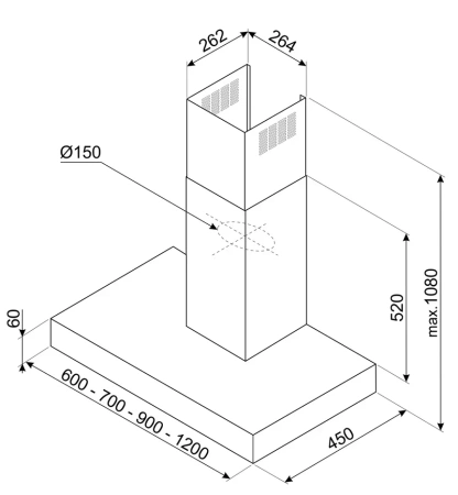 картинка Вытяжка Smeg KBT900XE от магазина SEFI