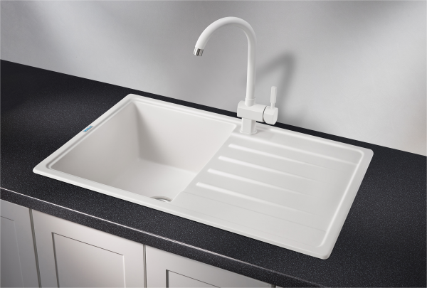 картинка Мойка Granula 7602, белый, СтандАРТ кварц от магазина SEFI