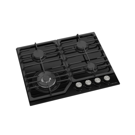 картинка Газовая варочная панель HiSTORY HGG 643C FBK, Черный кристалл+ от магазина SEFI