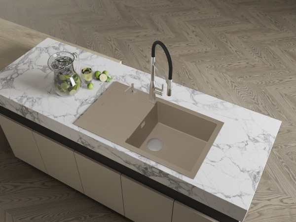 картинка Мойка Rivelato LUMO 8650 1-чаш 860*500 Трюфель 704 от магазина SEFI