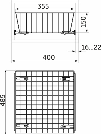 картинка Выдвижная корзина для белья 400 (355*485*150) б/н, белый WIEXPOL магазин SEFI являющийся официальным дистрибьютором в России  картинка Выдвижная корзина для белья 400 (355*485*150) б/н, белый WIEXPOL от магазина SEFI