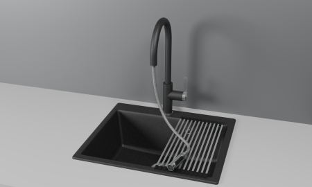 картинка Смеситель Granula GR-8168, АРКТИК, с выдвижным изливом от магазина SEFI