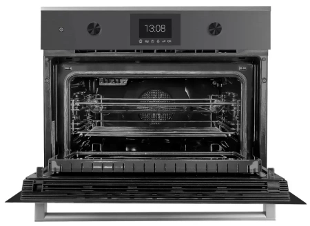 картинка Компактный духовой шкаф с микроволнами Kuppersbusch CBM 6350.0 GPH 6 Black Steel от магазина SEFI