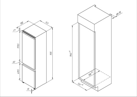 картинка Встраиваемый холодильник Kuppersberg KRB 19369 магазин SEFI являющийся официальным дистрибьютором в России  картинка Встраиваемый холодильник Kuppersberg KRB 19369 от магазина SEFI