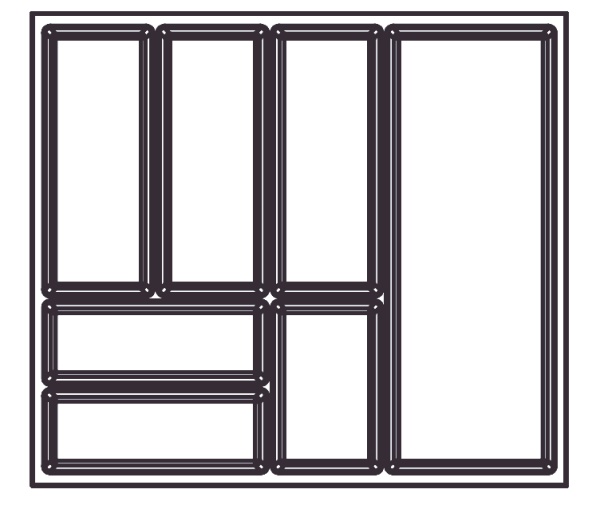 картинка Лоток BASIC Soft-Touch для столовых приборов, фасад 600 мм, для Blum Tandembox 500, орион серый от магазина SEFI