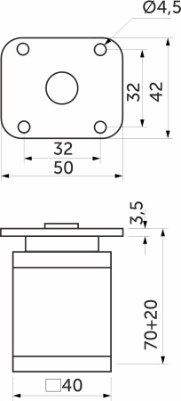 картинка Опора меб. алюм. DAКP-27 h70 с регул. мат.хром AKS от магазина SEFI