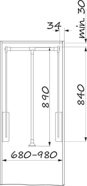 картинка Пантограф 680-980, сталь/черный AKS от магазина SEFI