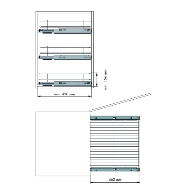 картинка Выдвижная корзина Basic с доводчиком на распашной фасад шириной 450 мм от магазина SEFI