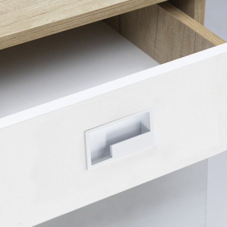 картинка Ручка меб. врезная мет. NOVA 128 матовый белый правая часть AKS от магазина SEFI