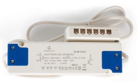 картинка Трансформатор Slim 15/12, 15Вт, 12В пластик, 137х40х12мм от магазина SEFI