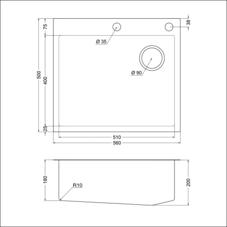 картинка Мойка Emar EMB-560(TOP) PVD Black от магазина SEFI