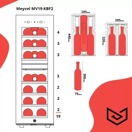 картинка Винный шкаф Meyvel MV19-KBF2 от магазина SEFI