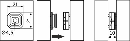 картинка Соединитель для панелей кнопочный d25 (уп/4внутренних+4наружных) SISO от магазина SEFI