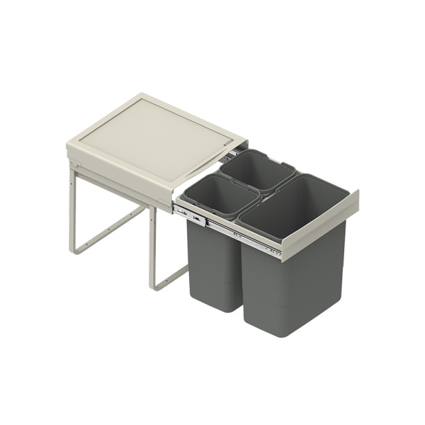 картинка Мусорные контейнеры выдвижные 400 JC601 (2*9LT, 1*20LT), серый REJS от магазина SEFI