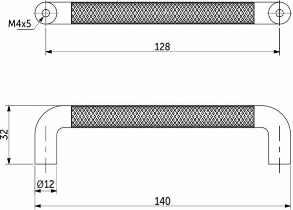картинка Ручка меб. скоба мет. FLUID 128 графит, AKS от магазина SEFI
