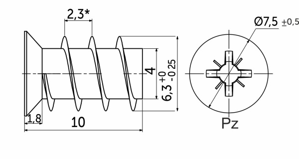 картинка Шуруп EURO ES 6.3*10 (уп/2тыс.шт) AKS магазин SEFI являющийся официальным дистрибьютором в России  картинка Шуруп EURO ES 6.3*10 (уп/2тыс.шт) AKS от магазина SEFI