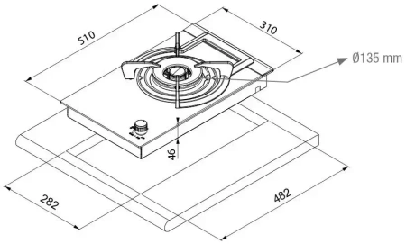 картинка Газовая варочная панель-WOK Pando PGA-4130 от магазина SEFI