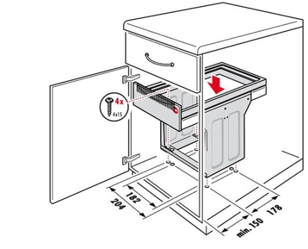 картинка Система выдвижная Tandem 30 см, 2х15л от магазина SEFI