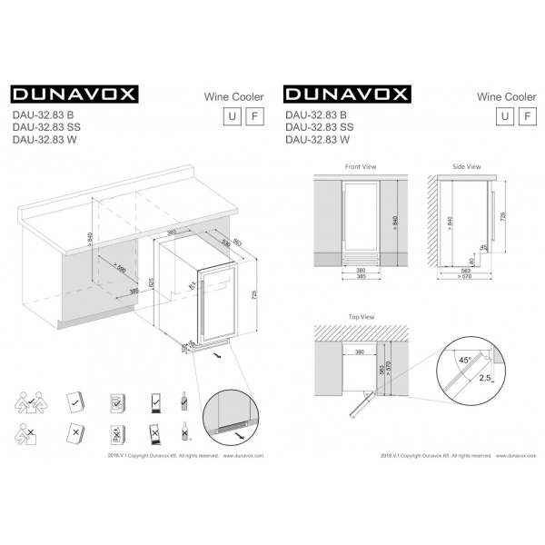 картинка Винный шкаф Dunavox DAU-32.83W от магазина SEFI
