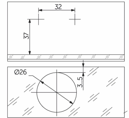 картинка Петля д/стекла внутренняя с пружиной h0 slide-on AKS (круглая заглушка хром) от магазина SEFI