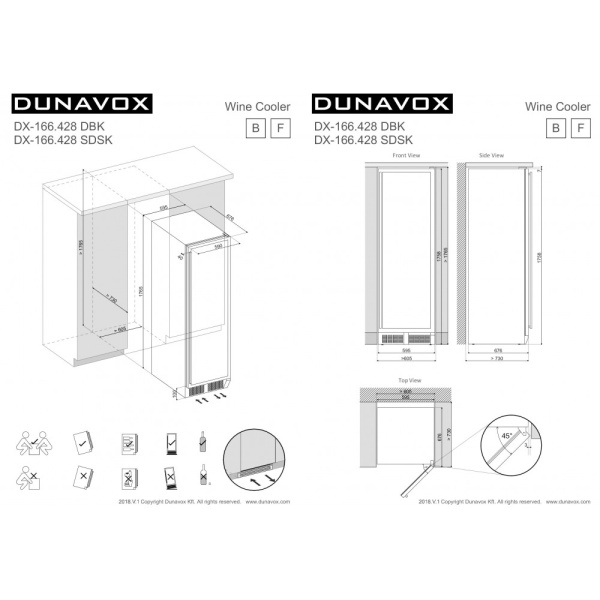 картинка Винный шкаф Dunavox DX-166.428DBK от магазина SEFI