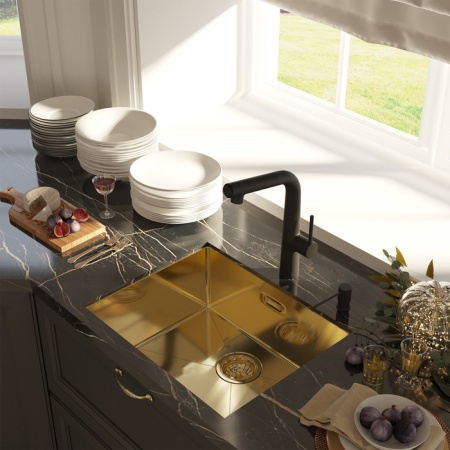 картинка Мойка, нерж.сталь, универсального монтажа, матовое золото, 540*440,  Edifice, IDDIS, EDI54B0i77 от магазина SEFI