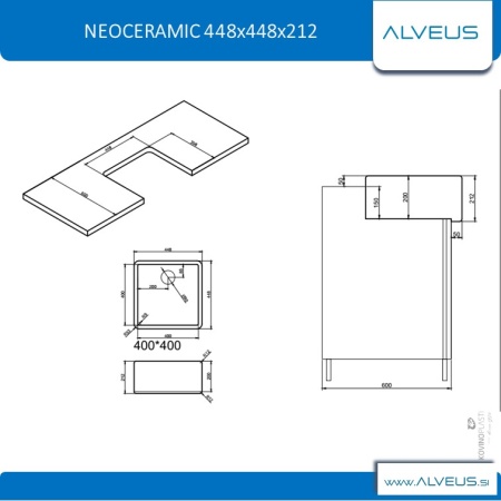 картинка Мойка Alveus NEOCERAMIC 448x448x212 от магазина SEFI