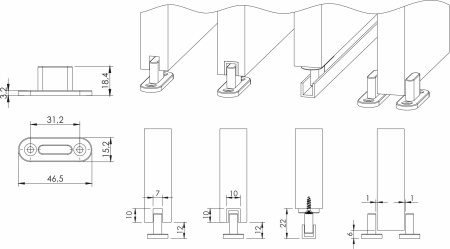 картинка Направляющий стопор STANDART, UNIFUTURE, GUSTAVSON LOFT пластиковый LAGUNA белый от магазина SEFI