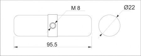 картинка Соединитель 2-х труб d25 (5045) с кольцом внутренний торцевой, вакуумное хромирование от магазина SEFI