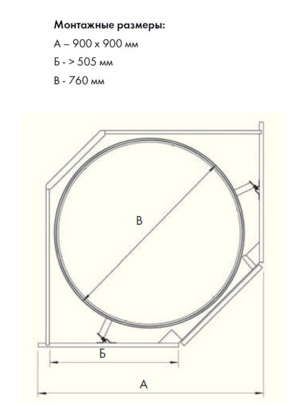 картинка Нижняя угловая карусель COR WHEEL PRO 4/4 без оси от магазина SEFI