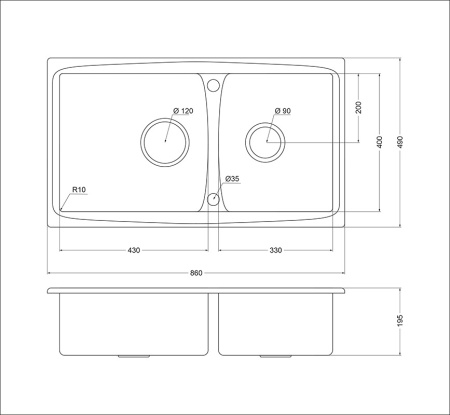 картинка Мойка Oulin S8203, поверхность сатин от магазина SEFI