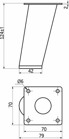 картинка Опора меб. конусная TOWER h120 наклонная, черный AKS от магазина SEFI