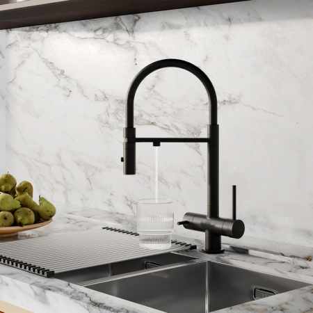 картинка Смеситель для кухни с фильтром и гибким изливом, черный матовый, Ace, IDDIS, ACEBLFFi05 от магазина SEFI