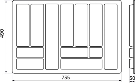картинка Вкладыш для столовых приборов 800 COMFORT (735*490), металлик РП от магазина SEFI