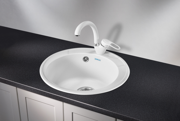 картинка Мойка Granula 4802, белый, СтандАРТ кварц от магазина SEFI