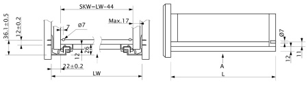 картинка Направляющая скрытого монтажа L-300 с доводчиком ДСП до16mm с замками полное выдвижение от магазина SEFI