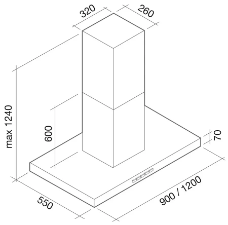 картинка Вытяжка Falmec Plane isola 120 ix (800) ECP от магазина SEFI