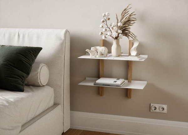 картинка Комплект WAVE, 2 боковые стойки 555мм, 2 полки 600х240 белые от магазина SEFI