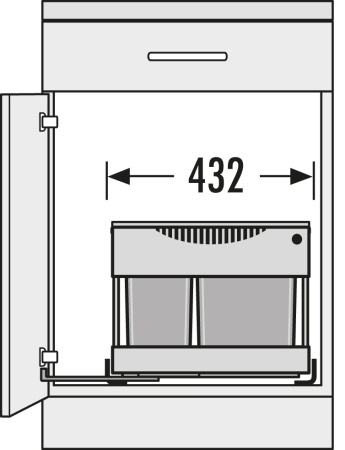 картинка Система сортировки Raumspar Tandem S 30л на распашной фасад 600 мм от магазина SEFI