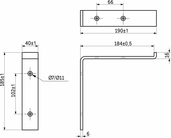 картинка Полкодержатель мет. PICASSO 190*195*40*6 черный AKS от магазина SEFI