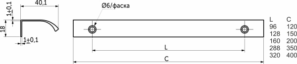 картинка Ручка меб. накладная алюм. MONBLAN 160/200 черный матовый, AKS от магазина SEFI