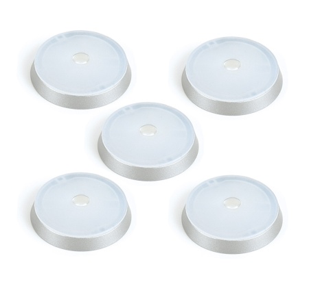 картинка Комплект: 5 светодиодных светильника TORRE Set5, комплект 6Вт, 350mA, 5 каб. 2м с раз.Bus, трансформатор серебристый/свет натуральный от магазина SEFI