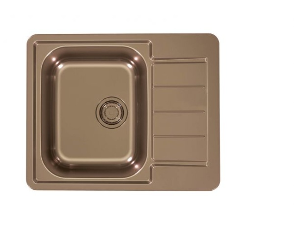 картинка Мойка Alveus LINE MONARCH 110-COPPER 610x500 в комплекте с выпуском и сифоном от магазина SEFI