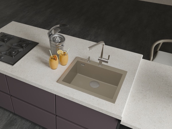 картинка Мойка Rivelato ZENO 6051 1-чаш 600*510 Какао 702 от магазина SEFI