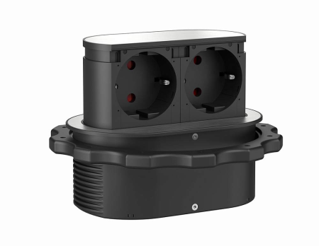 картинка PICCOLINO Выдвижной блок: 2 электрические розетки HPF Piccolino, нержавеющая сталь (арт. H-311201) от магазина SEFI