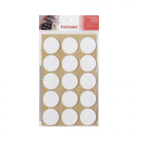 картинка Подкладка самоприлипающая фетровая d30мм (1лист-15шт) белая Folmag от магазина SEFI