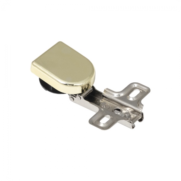 картинка Петля д/стекла накладная с пружиной h0 slide-on AKS (овальная заглушка золото) от магазина SEFI