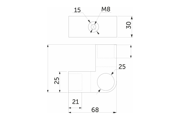 картинка Соединитель 3-х труб d25 (579) угловой, хром AKS от магазина SEFI