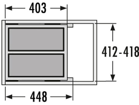 картинка Система выдвижная Euro-Cargo-S 45 см, 2х19л от магазина SEFI