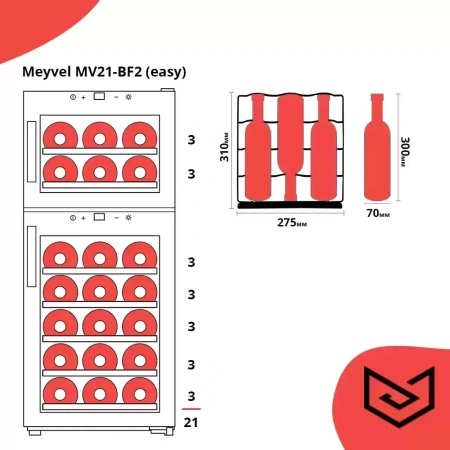 картинка Винный шкаф Meyvel MV21-BF2 удобный (easy) от магазина SEFI